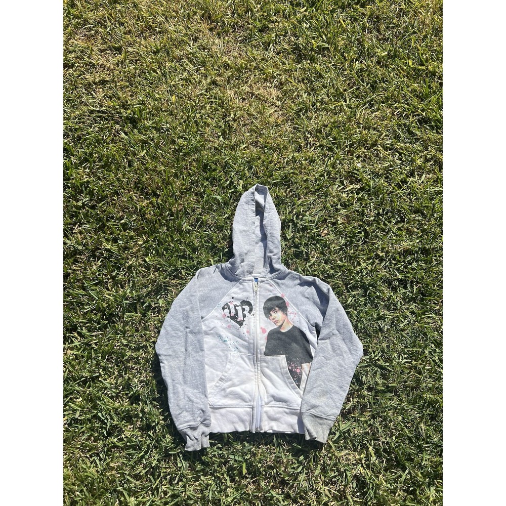 Vintage Y2K Justin Bieber Zip Up Hoodie Girls Small